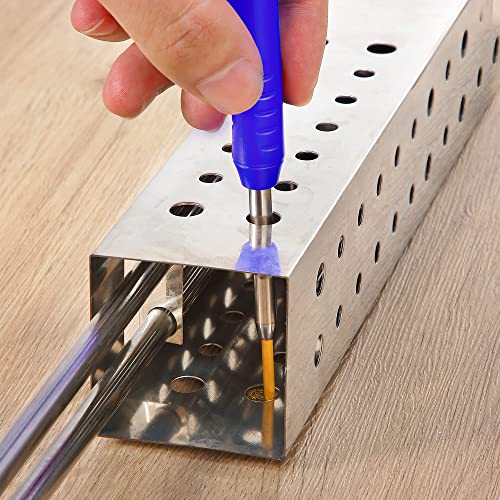 Hiboom Solid Carpenter Pencil Set for Construction with 7 Refills Built-in Sharpener, Long Nosed Deep Hole Mechanical Pencil Marker for Carpenter Hiboom