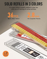 Nicpro 3 Pack Carpenter Pencil with Sharpener, Mechanical Carpenter Pencils with 39 Refills, Deep Hole Marker Construction Heavy Duty Woodworking Nicpro