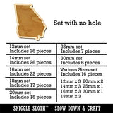 Georgia State Silhouette Mini Wood Shape Charms Jewelry DIY Craft - 20mm (15pcs) - No Hole Sniggle Sloth