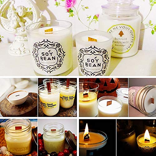 Upgraded 150pcs Wooden Candle Wicks and Stands 5.1 X 0.5 Inch Natural Candle  Wood Wicks with Iron Base, Candle Cores for DIY Candle Making Craft  Smokeless Wood Wicks for Candle Making 100 pcs