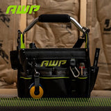 AWP 12 Inch Pro Tool Tote with Rotating Handle for Easy Tool Access, Water-Resistant Construction AWP