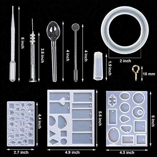 EuTengHao 229Pcs DIY Jewelry Casting Molds Tools Set More Than 120 Designs Contains 8 Silicone Jewelry Resin with 70 Designs,1 Earring Molds with 25 - WoodArtSupply