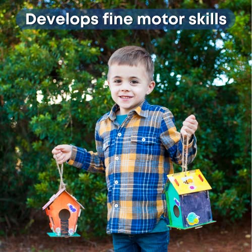 9 DIY Bird House Kits For Children to Build - Wood Birdhouse Kits For Kids to Paint - Unfinished Wood Bird Houses to Paint for Kids - Wood Craft CRAFTY HAPPITOYS