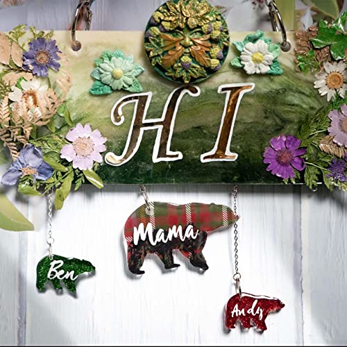 Mama and Baby Keychain Resin Silicone Molds Set with Key Chain Rings Alpaca Bear Elephant for Epoxy Jewelry Casting Kit 18-Count FUNSHOWCASE