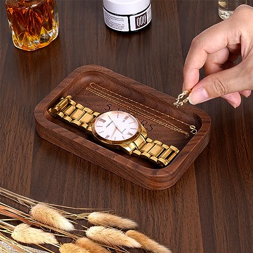 5 Years Anniversary Wood Tray Gifts for Him/Her, Wooden Engraved Ring Dish, Wood Trinket Dish Gift for Wedding Anniversary Birthday Valentines Day - WoodArtSupply