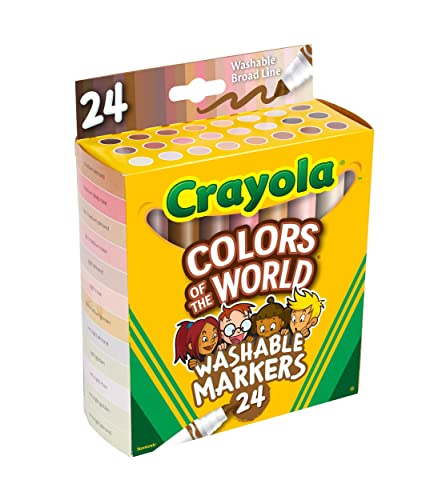 Crayola Colors of The World Skin Tone Markers, Classroom Supplies, Gift for  Kids, 24 Count (Styles Vary)