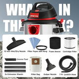 Shop-Vac 5 Gallon 4.5 Peak HP Wet/Dry Vacuum, Stainless Steel Tank, Portable Shop Vacuum with Attachments for Jobsite, Garage & Workshop. 5989300 Shop-Vac
