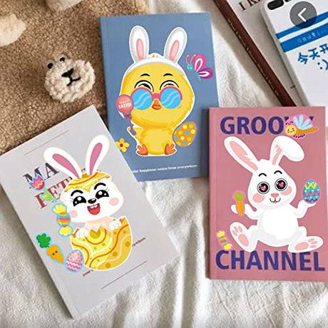 36 Sheet Easter Stickers for Kids,Easter Basket Stuffers,Make a Face Easter Stickers with Easter Animal Egg Themed,Make Your Own Stickers,Easter DUJAA