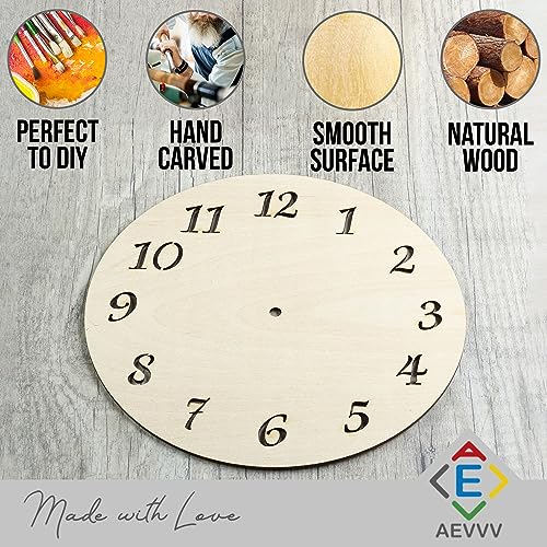 2pcs Unfinished Wall Clock Face for Crafts 8.7", DIY Wood Clock Face Blank, Round Clocks with Laser Cut Numerals, Make Your Own Clock DIY Home Decor - WoodArtSupply