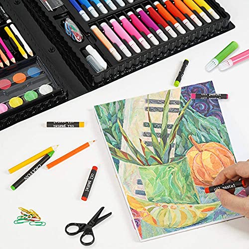 150 Art Kit, Drawing Painting Art Supplies for Kids Girls Boys Teens, Gifts Art Set Case Includes Oil Pastels, Crayons, Colored Pencils, Watercolor - WoodArtSupply