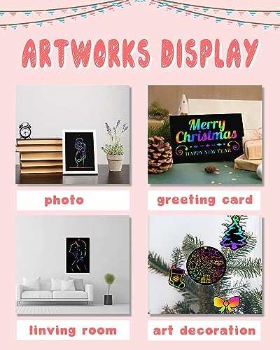 OSLINE Arts and Crafts for Kids Ages 3-5-10 Girls Boys,Rainbow Scratch Paper Art Notebooks,Art Supplies Kit for Kids Gifts，Kids Party Favor Toys for OSLINE