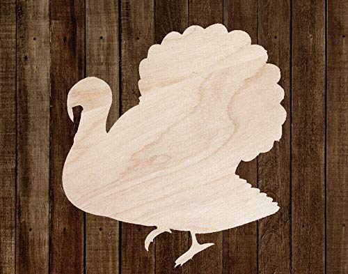 3" Set of 4 Turkey Thanksgiving Unfinished Wood Cutout Cut Out Shapes Crafts