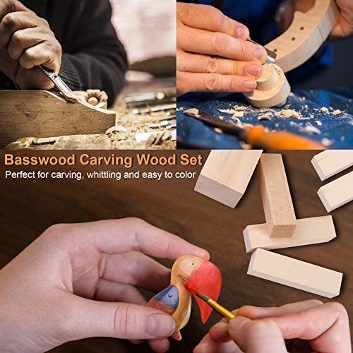 15Pcs Basswood Carving Blocks, Whittling Blocks Basswood for Craft, Basswood Carving Wood for Beginner to Expert … BBAXI