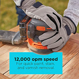 BLACK+DECKER 20V MAX Orbital Sander, Cordless, 12,000 OPM, 2 Sandpaper Sheets, Battery and Charger Included (BDCRO20C) BLACK+DECKER