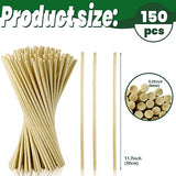 DLOnline 150Pcs Wooden Dowel Rods Wood Sticks - 1/4 x 12 Inch Unfinished Bamboo Sticks Precut Dowels for Crafts and DIY DLOnline