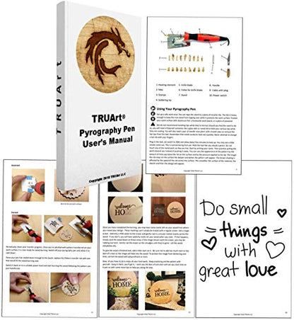TRUArt Stage 1 Wood and Leather Pyrography Pen - Best Woodburning and Leather Crafts Tool Kit - Comes with 21 Different Tips - Dual Power Mode - 30W