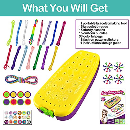 Friendship Bracelet Making Kit Toys, Ages 7 8 9 10 11 12 Year Old Girls Gifts Ideas, Birthday Present for Teen Girl, Arts and Crafts String Maker - WoodArtSupply