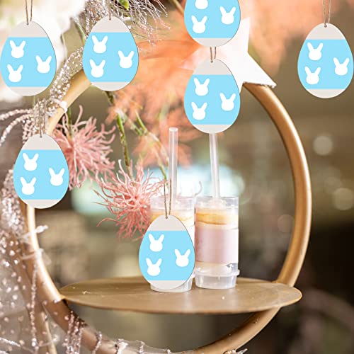 Easter Wooden Easter Egg Cutouts Unfinished Wooden Cutouts Blank with Twines Wood Slices Ornaments for Christmas Birthday Party Happy Easter Spring Zontween