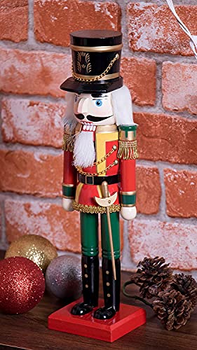 Clever Creations Soldier 14 Inch Traditional Wooden Nutcracker, Festive Christmas Décor for Shelves and Tables Clever Creations