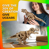 UGEARS Dinosaur 3D Model Kits - Jurassic Walking Tyrannosaurus Rex 3D Wooden Puzzles for Adults and All Family- Dinosaur Model Kit Wooden Puzzles - UGEARS