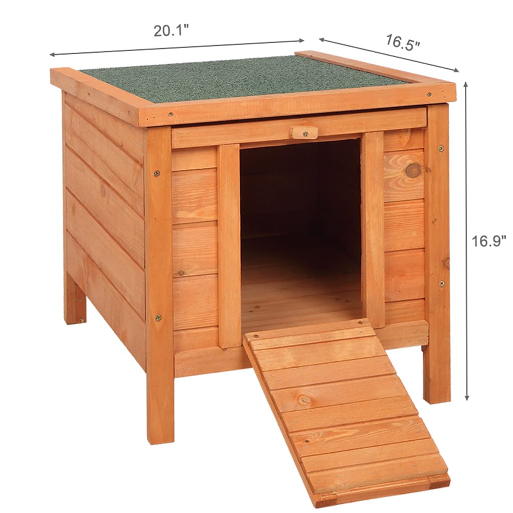 Cat House Outside, Weatherproof Wooden Bunny Rabbit Cat Hutch Outdoor Pet Cage Shelter Feral Cat House, Small Pet House and Habitats AMZOSS