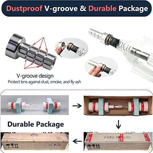 US Stock RECI W6 CO2 Laser Tube 130W (Peak 160W) 1650mm Dia. 80mm with 10000h MTTF for CO2 Laser Engraving Cutting Machine - WoodArtSupply