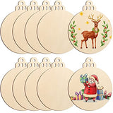 Large Size 7" Wooden Christmas Ornaments to Paint, DIY Blank Unfinished Round Wood Discs Ornament for Crafts Hanging Decorations(10PCS) Sophena
