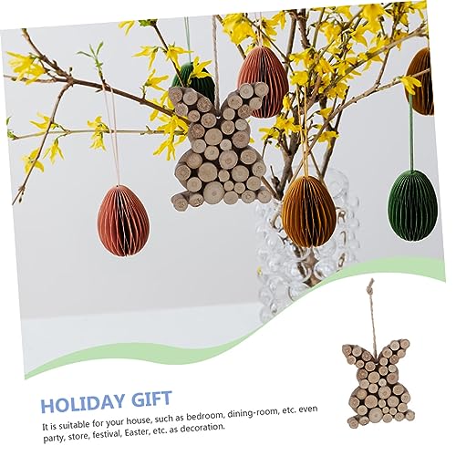 Yardenfun 2 Pcs Rabbit Pendant Unique Carrot Adornment Unfinished Bunny Cutouts Home Accessories Easter Wood Shapes Wood Clothes Rack Simulation Yardenfun
