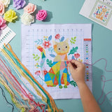 Pack of 2, Fox and Cat Stamped Counted Cross Stitch, Embroidery Beginner Kit with 11 CT Cloth, Needles, Thread Bright Creations