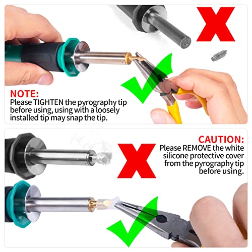 YIHUA 930-IV Pyrography Wood Burning Pen Kit Adjustable Temperature, Power Switch, Heat Deflector, Rubber Grip with 13PCS Accessories, Stencil, Wood - WoodArtSupply