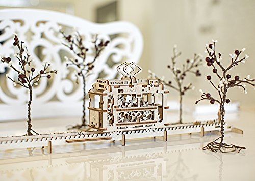 Ugears Tram with Rails - 3D Puzzle Self Propelled Mechanical Wooden Model UGEARS