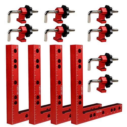 Clamping Squares for Woodworking, 6.3" x 6.3" 90 Degree Positioning Squares Right Angle Corner Clamps for Woodworking, 16 x 16cm Aluminum Alloy YYinno