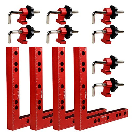 Clamping Squares for Woodworking, 6.3" x 6.3" 90 Degree Positioning Squares Right Angle Corner Clamps for Woodworking, 16 x 16cm Aluminum Alloy YYinno