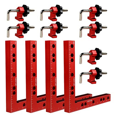 Clamping Squares for Woodworking, 6.3" x 6.3" 90 Degree Positioning Squares Right Angle Corner Clamps for Woodworking, 16 x 16cm Aluminum Alloy
