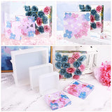 Square Silicone Molds for Resin, Large Resin Mold Glossy Deep Square Molds 6.6''x 2'' w (with 2 Small Square or Rectangular molds) Deep Epoxy Resin AOEDEO