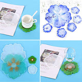 Resin Coaster Molds, Large Silicone Flower Shape Tray Coaster Resin Molds Kit for DIY Epoxy Resin Casting, Agate Coasters, Home Decor Making (6pcs) KAOAORESIN