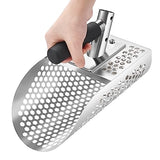 GADFISH Sand Scoop for Metal Detecting, Heavy Duty Metal Detector Beach Finds Scoop, Stainless Steel Metal Detecting Tool Digging Shovel Fast Sifting GADFISH