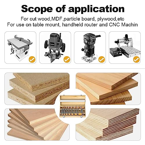 FivePears 16 Pcs Forstner Drill Bits Set, Carbide Tipped Wood Hole Saw Auger Opener, Hole Opener Hinge Hole Cutter for Woodworking, Plastic, Plywood - WoodArtSupply