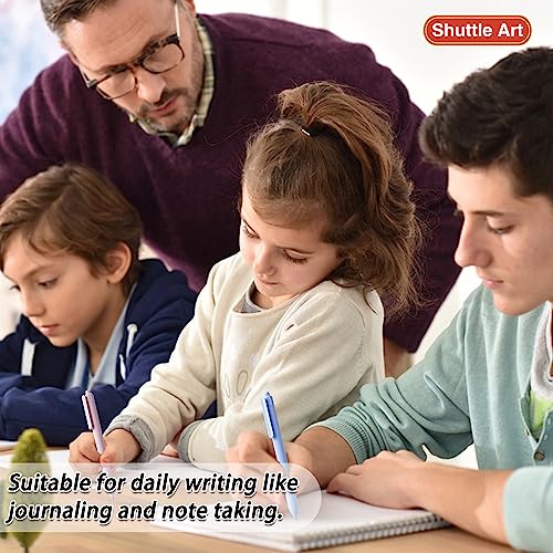 Shuttle Art School & Work Supplies Bundle, 11 Pack Mild Gel Ink Pens in black ink, 0.5mm Tip + 30 Pack Black Retractable Gel Pen Refills 0.7mm for Shuttle Art