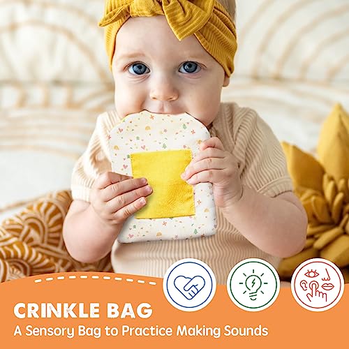 Tiny Land Montessori Toy Set for Babies 10-12 Months - 5-in-1 Wooden Learning Toys with Peg Drop Box, Rocking Stacker, Egg Cup, Canister Set, and Tiny Land