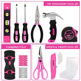 TOYIEW 33Pcs Pink Staple Gun Tool Set with 3 in 1 Upholstery Staple Gun for Wood Heavy Duty and 900 Staples, Perfect for DIY Decoration, Crafts, TOYIEW