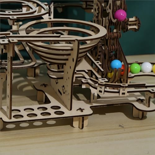 bennama 3D Wooden Puzzles Marble Run Set - Time Traveler Mechanical Model Kits with Motor, Brainteaser and Puzzle for Christmas/Birthday,Gifts for bennama