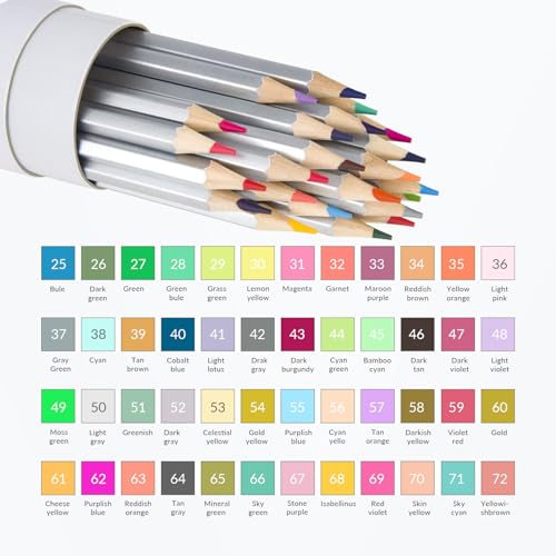 FUNLAVIE Colored Pencils 48 Coloring Pencils Premium Professional Art Drawing Pencil for Adults Coloring Book - WoodArtSupply