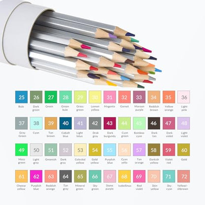 FUNLAVIE Colored Pencils 48 Coloring Pencils Premium Professional Art Drawing Pencil for Adults Coloring Book - WoodArtSupply