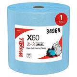WypAll General Clean X60 Multi-Task Cleaning Cloths (34965), Jumbo Roll, Blue, 1,100 Sheets / Roll, 1 Roll / Case Wypall