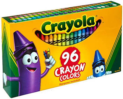 Crayola Classic Color Crayons in Flip-Top Pack with Sharpener, 96 Colors, Gift for Kids - WoodArtSupply