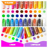 Tempera Paint Sticks, 32 Colors Solid Tempera Paint for Kids, Super Quick Drying, No-Toxic, Works Great on Paper Wood Glass Ceramic Canvas Shuttle Art