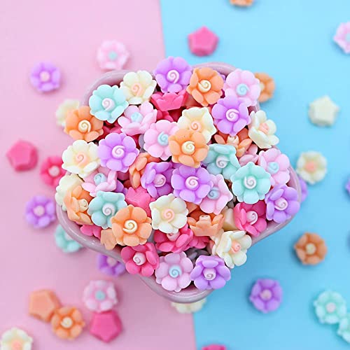 SUKPSY 100 Pcs Flatback Resin Flowers Mixed Loose Embellishments for DIY Crafts Hair Clips Phone Case Decorations Accessories (100)… SUKPSY