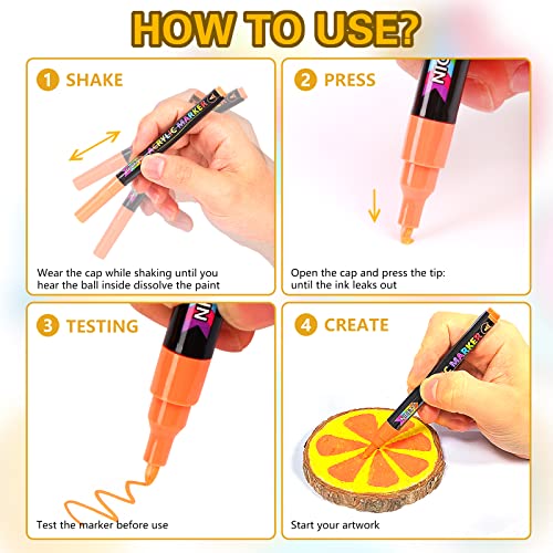 NICETY 72 Colors Acrylic Paint Pens Paint Markers, Extra Fine Tip Point Acrylic Paint Pens for Rock Painting, Canvas, Wood, Ceramic, Glass, Stone, NICETY