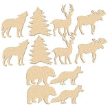 EXCEART 30pcs Animal Doodle Wood Chips Blank Wooden Cutouts DIY Blank Wood Chip Unfinished Wooden Crafts Chrismas Tree Hanging Decoration Wood Animal EXCEART